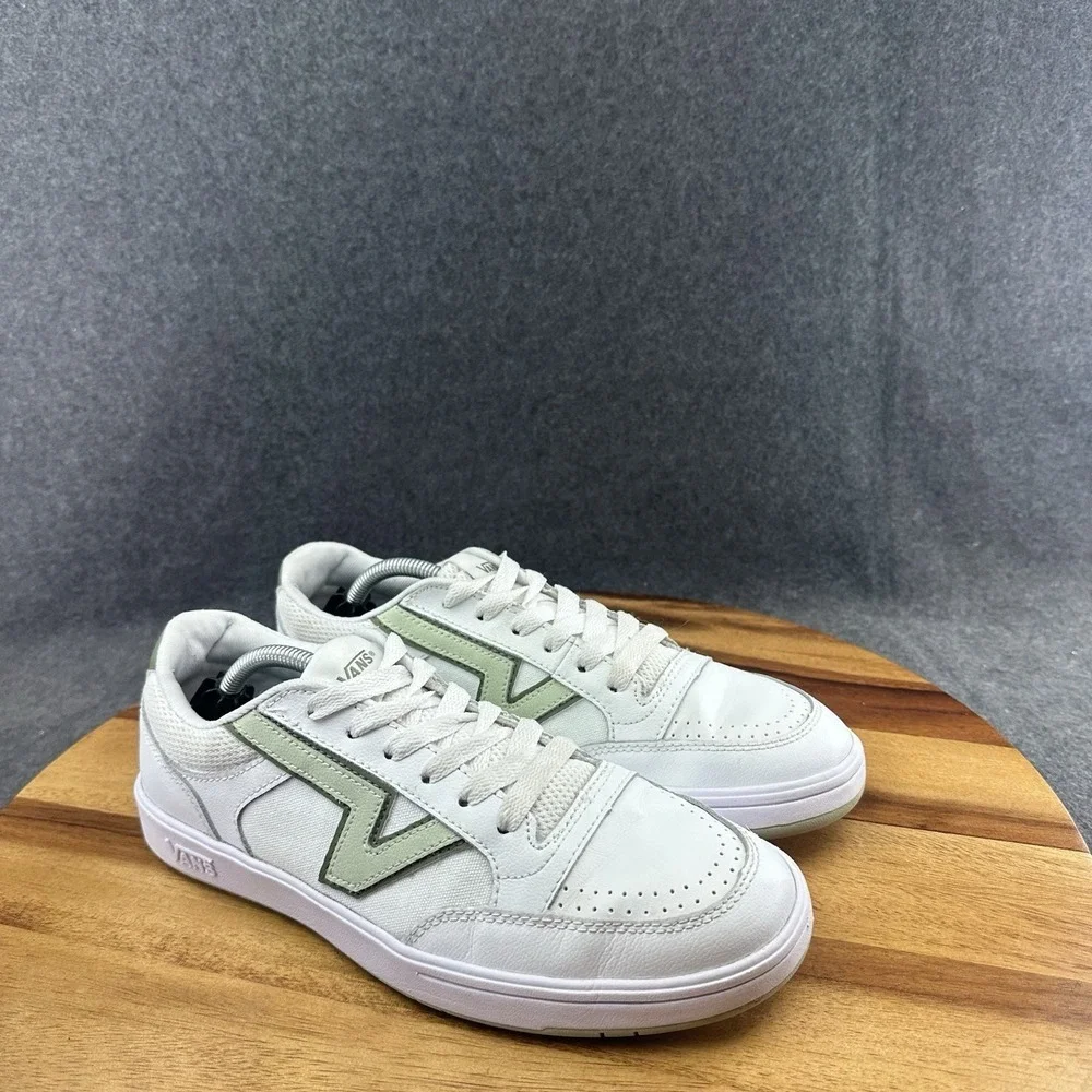 Vans Womens Lowland Cc Sport White Light Green Leather Skate Shoes Size 9 - Picture 2 of 10